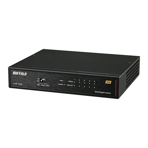 バッファロー　１０ＧｂＥ　スイッチングハブ　５ポート　ブラック　ＬＸＷ－１０Ｇ５　１台