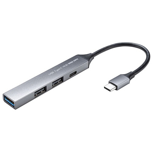 サンワサプライ　ＵＳＢ　Ｔｙｐｅ－Ｃ　４ポート（Ａ×３・Ｃ×１）　コンボ　超スリムハブ　アルミ　ＵＳＢ－５ＴＣ２７ＧＭ　１個