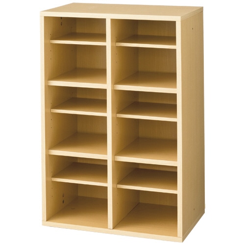 木製スリッパ&シューズラック 2列3段 6人用 ナチュラル 1台