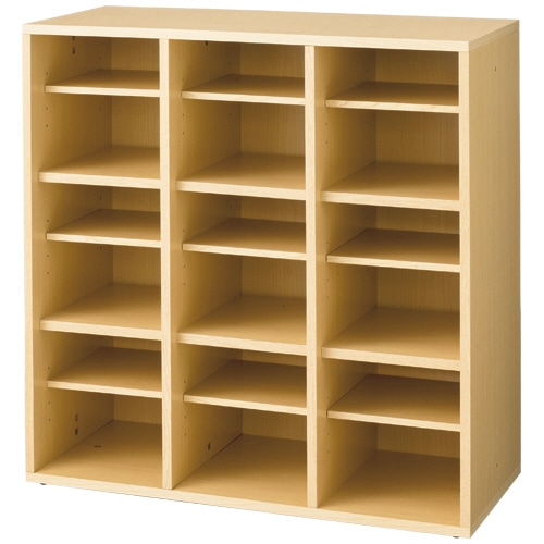 木製スリッパ&シューズラック 3列3段 9人用 ナチュラル 1台