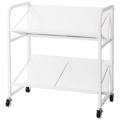 ルガテ 高耐荷重 ファイルワゴン 2段 ホワイト HPF0504-2KWH 1台