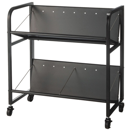 ルガテ 高耐荷重 ファイルワゴン 2段 ブラック HPF0504-2KBK 1台