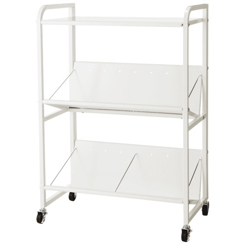 ルガテ 高耐荷重 ファイルワゴン 2段 天板付 ホワイト HPF0504-2TKWH 1台