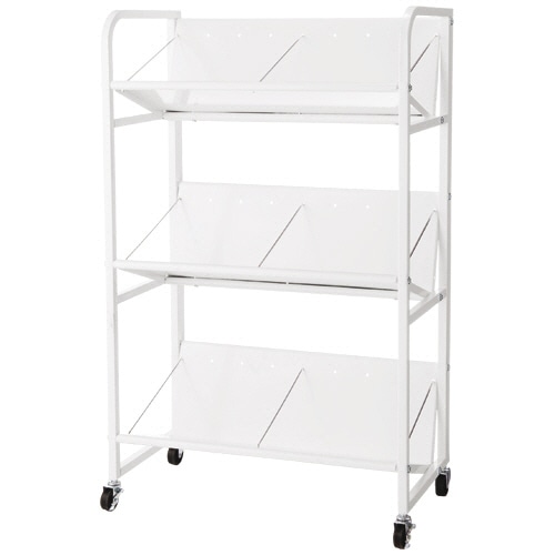 ルガテ 高耐荷重 ファイルワゴン 3段 ホワイト HPF0504-3KWH 1台