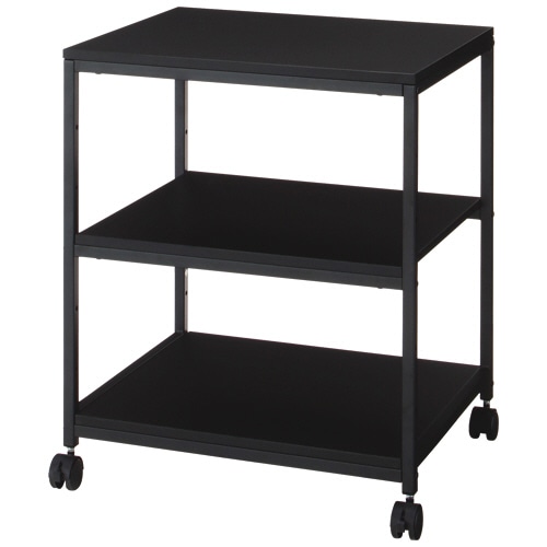 シンプルデスクワゴンN 3段 幅600×奥行485×高さ715mm ブラック 1台