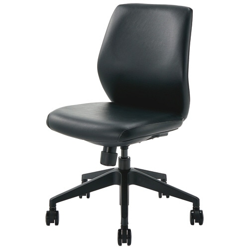 中央可鍛工業 レクチェ ローバック 肘なし PVCレザー ブラック NC-110V-BK 1脚