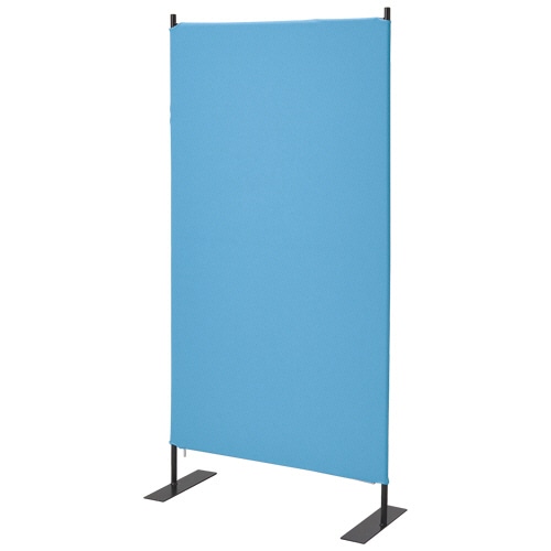 ルガテ スクリーンパーティション ブラックフレーム 幅800×奥行350×高さ1600mm ブルー HPF0704-80BBL 1台
