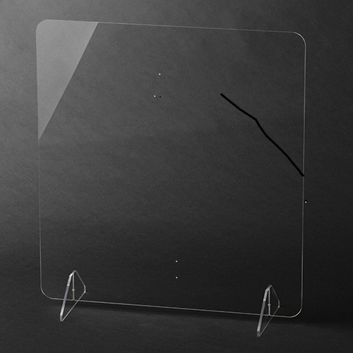 クラフトマン アクリルパーテーション H-S 幅600×高さ650(665)mm CSA-001 1台