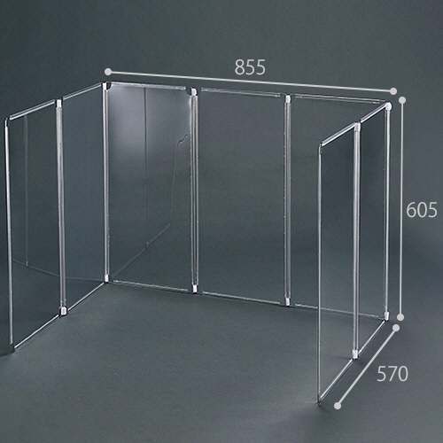 アスカ 折り畳み透明パーテーション L VGP90 1枚