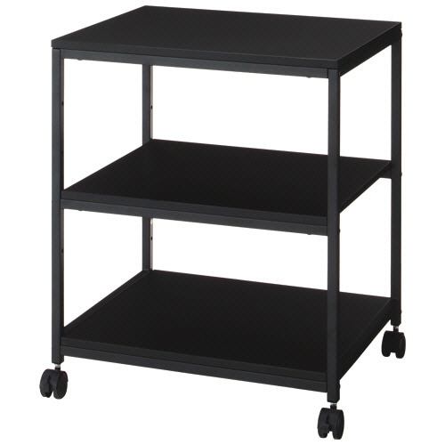 シンプルデスクワゴンN 3段 幅600×奥行485×高さ715mm ブラック 1台