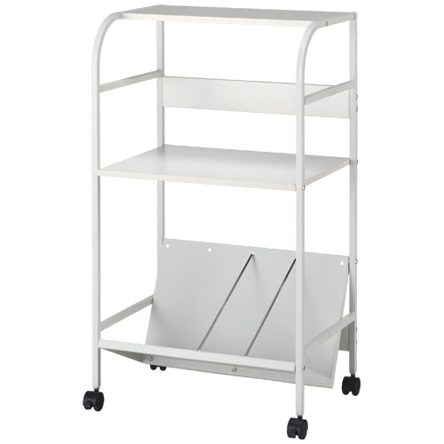 傾斜ファイルワゴンN 2段 中段棚・天板付 ホワイト 1台