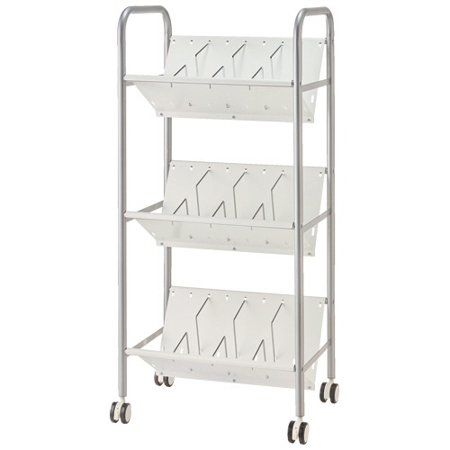 ピージーグロリア V型棚ファイルワゴン 3段 ホワイト YS-K27 1台