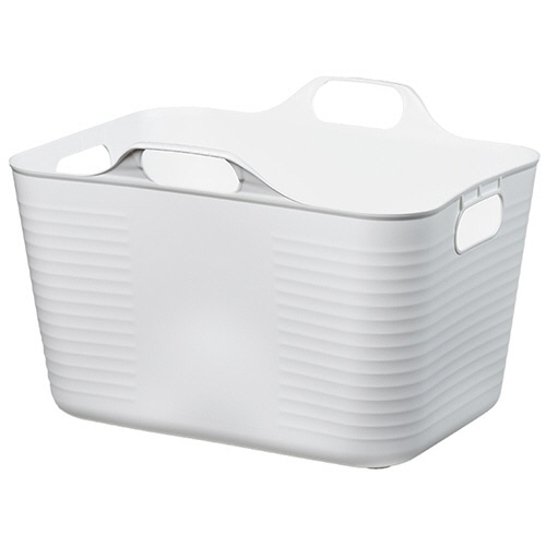 ヒマラヤ化学　やわらかバスケット　角　Ｍ型　ホワイト　１個