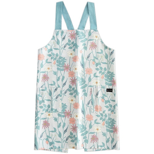 オカ　ラ・エミーズ　エプロン　ライトグリーン（ボタニカル）　１着