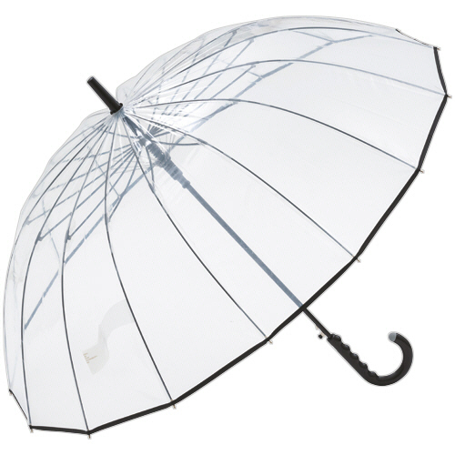 スギハラ　ビニールジャンプ傘　パイピング　カラーグラス骨　６０ｃｍ　ブラック　１６本骨　１本