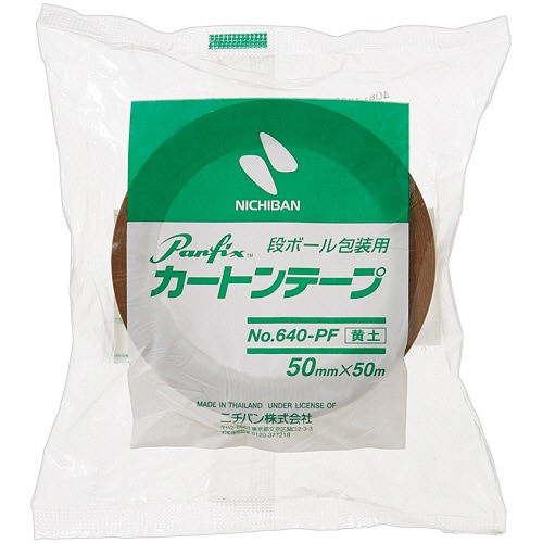 ニチバン カートンテープ No.640-PF 50mm×50m 厚み約0.07mm 黄土 640PF7-50 1巻