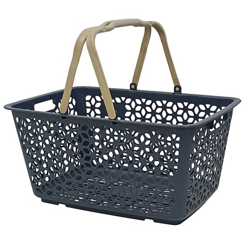 ヒマラヤ化学　ハンドル積重ねバスケット　ネイビー　１個
