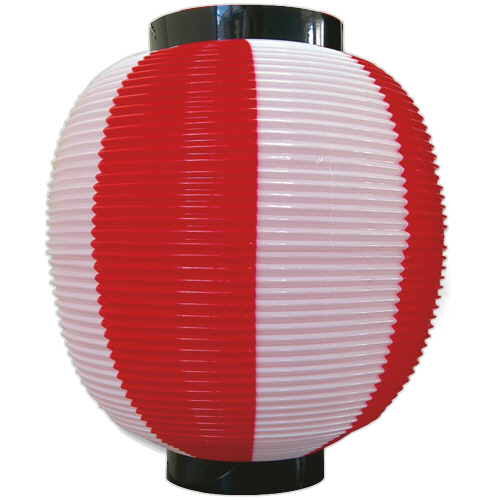 Ｐ・Ｏ・Ｐプロダクツ　ポリ提灯　九寸丸　８８７７　赤白　００９１１２６４１　１個