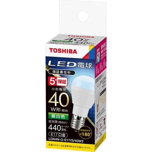 東芝ライテック LED電球 ミニクリプトン形 E17口金 3.8W 昼白色 LDA4N-G-E17/S/40W/2 1個