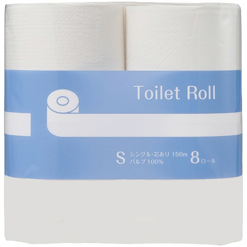 ＴＡＮＯＳＥＥ　パルプトイレットロールスタンダード　シングル　１５０ｍ　１パック（８ロール）