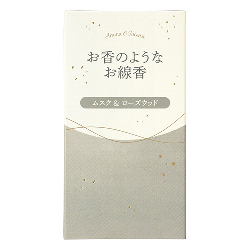 カメヤマ　お香のようなお線香　ムスク＆ローズウッド　約５０ｇ　１箱