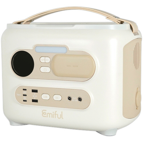 伊藤忠リーテイルリンク　Ｅｍｉｆｕｌ　ポータブル電源　５１２Ｗｈ　ブラウン　ｅｍｉ－ｐｂ５００－ｂｒｗｎ　１台