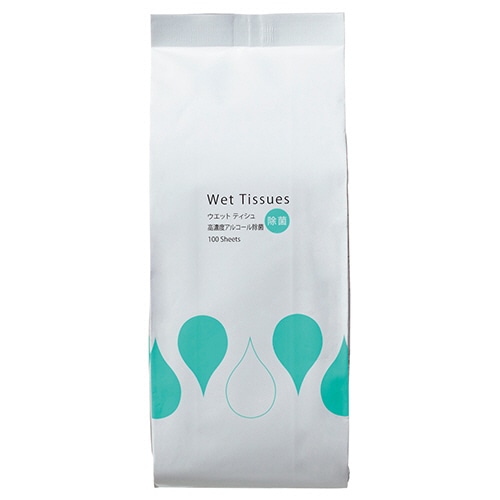 TANOSEE 高濃度アルコール除菌ウェットティッシュ ボトル詰替用 1パック(100枚)