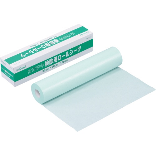 オオサキメディカル 検診用ロールシーツ 37cm×30cm 120回分 ミシン目あり グリーン 84102 1本