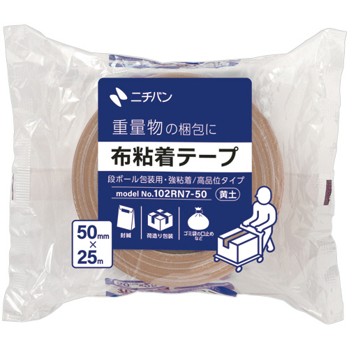 ニチバン　布粘着テープ　５０ｍｍ×２５ｍ　１０２ＲＮ７－５０　１巻