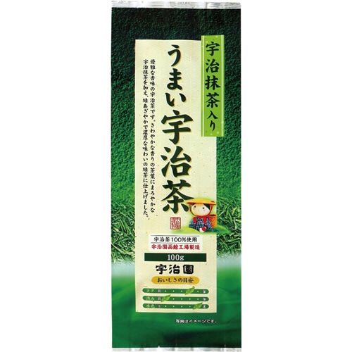 宇治園 宇治抹茶入り うまい宇治茶 100g 1袋