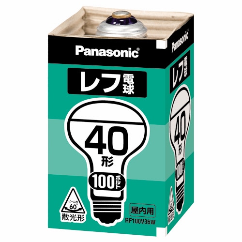 パナソニック レフ電球 屋内用 40W形 E26口金 ホワイト RF100V36W/D 1個