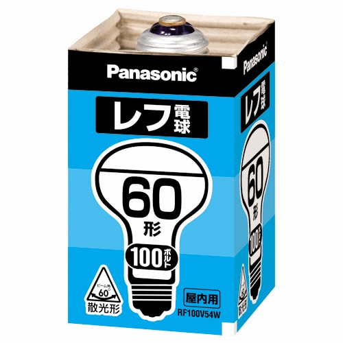 パナソニック レフ電球 屋内用 60W形 E26口金 ホワイト RF100V54W/D 1個