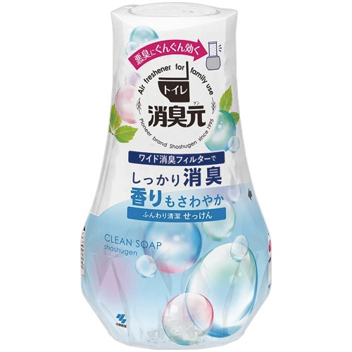 小林製薬　トイレの消臭元　ふんわり清潔せっけん　４００ｍＬ　１個