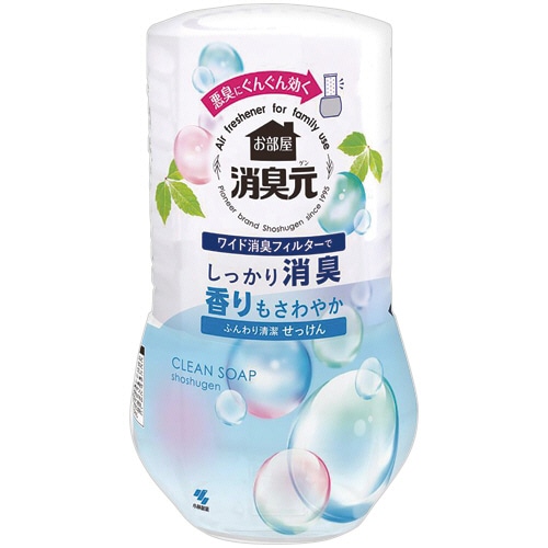 小林製薬　お部屋の消臭元　ふんわり清潔せっけん　４００ｍＬ　１個