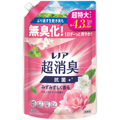 Ｐ＆Ｇ　レノア　超消臭　みずみずしく香るフローラルブーケの香り　つめかえ　超特大　１３３５ｍＬ　１個