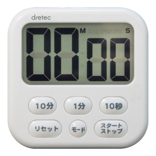 ドリテック 大画面タイマー シャボン6 ホワイト T-542WT 1個