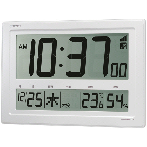 シチズン　置掛け兼用　電波デジタル　白　８ＲＺ２３９－００３　１台