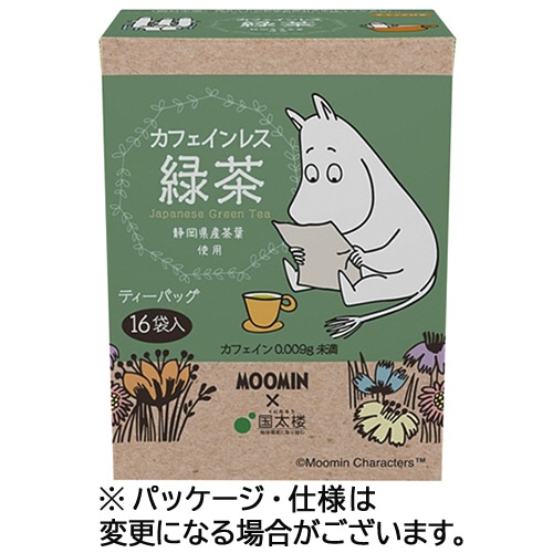 国太楼　ムーミン　カフェインレス緑茶　三角ティーバッグ　１箱（１６バッグ）