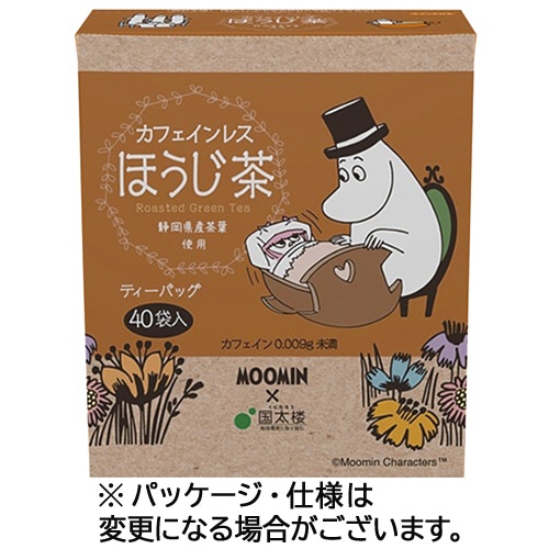 国太楼　ムーミン　カフェインレスほうじ茶　三角ティーバッグ　１箱（４０バッグ）
