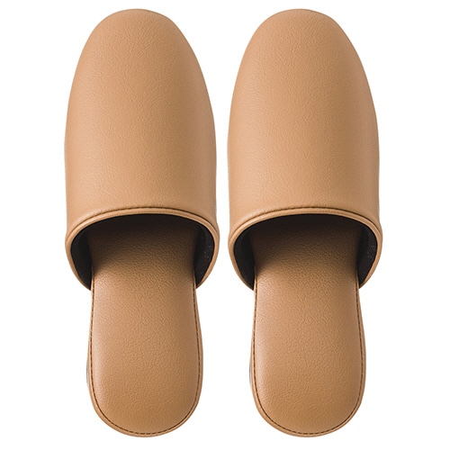 TANOSEE 最高級レザー調スリッパ ベージュ 1足