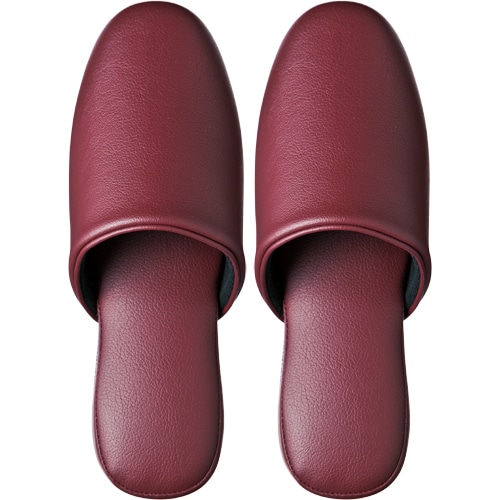 TANOSEE 最高級レザー調スリッパ ワイン 1足