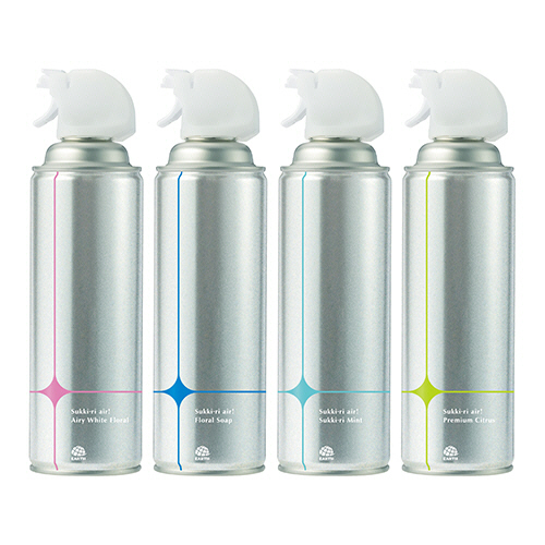 アース製薬　トイレの消臭スプレー　スッキーリエア！　アソートパック　（フローラルソープ・スッキーリミント・プレミアムシトラス・エアリーホワイトフローラル）　１セ