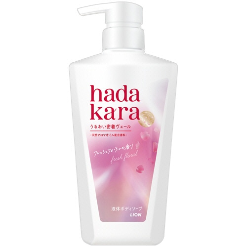 ライオン　ｈａｄａｋａｒａ　ボディソープ　フレッシュフローラルの香り　本体　４８０ｍＬ　１本