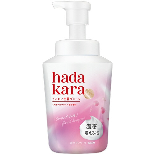 ライオン　ｈａｄａｋａｒａ　モイストボディケアソープ　泡タイプ　フローラルブーケの香り　本体　５４０ｍＬ　１本