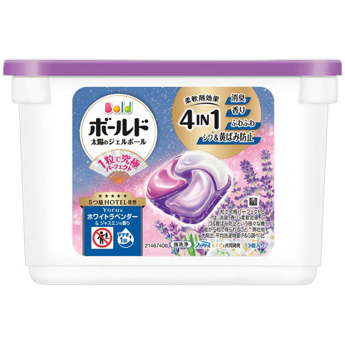 Ｐ＆Ｇ　ボールド　ジェルボール４Ｄ　Ｙｏｒｕのホワイトラベンダー＆ジャスミンの香り　本体　１パック（１３個）