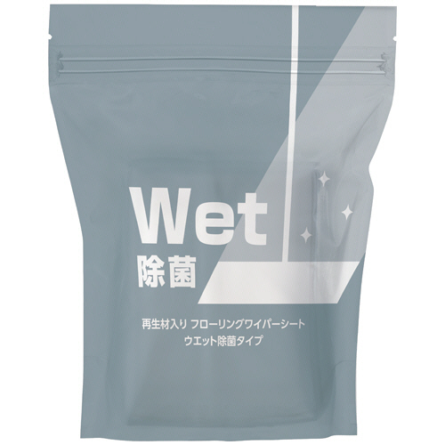 ＴＡＮＯＳＥＥ　再生材入りフローリングワイパーシート　チャック袋タイプ　ウェット除菌　１パック（３０枚）