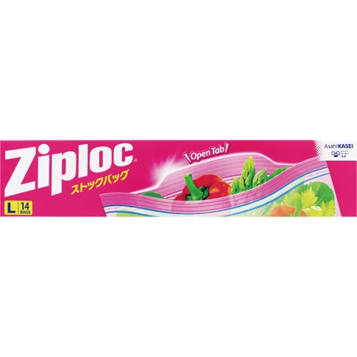 旭化成ホームプロダクツ ジップロック ストックバッグ ダブルジッパー L 1箱(14枚)