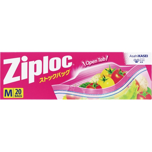 旭化成ホームプロダクツ ジップロック ストックバッグ ダブルジッパー M 1箱(20枚)