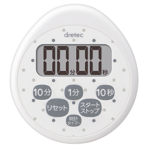 ドリテック 時計付防水タイマー ホワイト T-565WT 1個