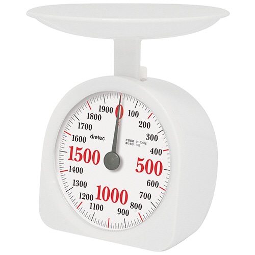 ドリテック 料理はかり「バタール」 2kg ホワイト KS-290WT 1台
